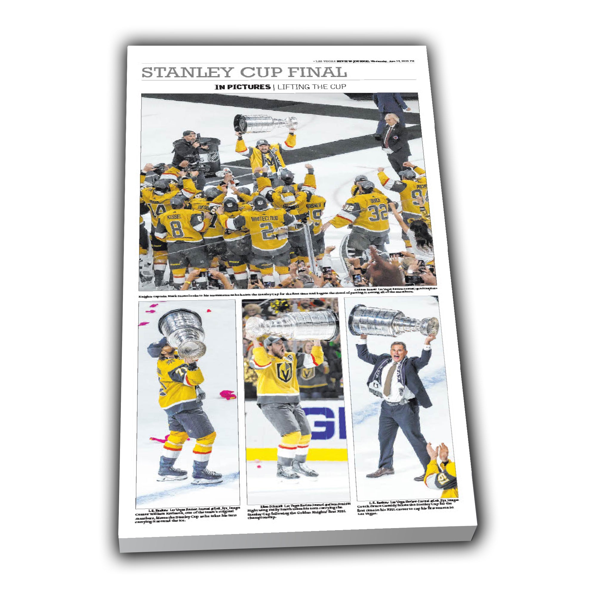 Framed Las Vegas Review-Journal Golden Knights 2023 Stanley Cup Newspaper  Photo